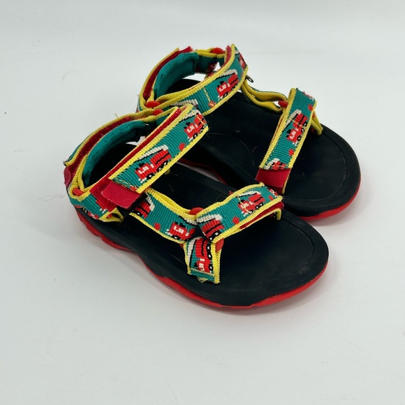Teva Other - Teva Kids Fire Truck Sandals Size 5 Adjustable Hook Loop Straps Beach Gorpcore